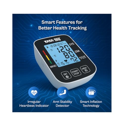 Image of Compatible with TATA 1mg T1MG /BP05 Blood Pressure Monitor Fully Automatic, Large Display, Dual User Memory Bp Monitor