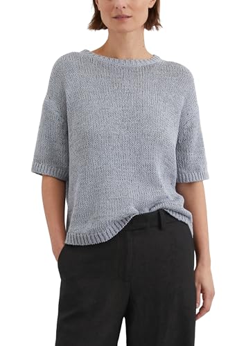 Marc O'Polo Damen Kurzarmpullover aus Strick Loose Fit, Blau (Nordic Sea), M