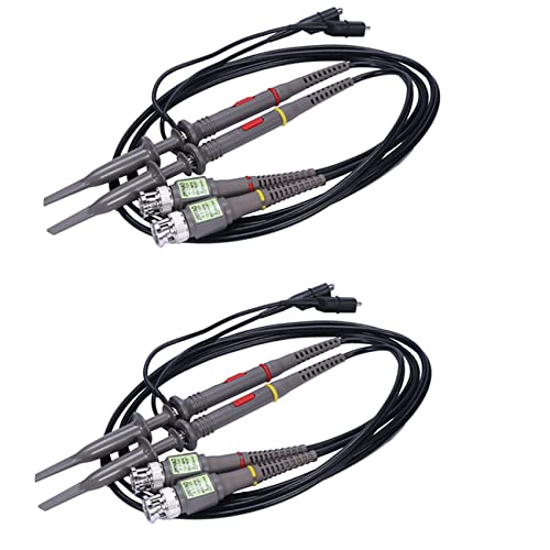 Bsowte 4 Paquetes P6100 100MHz Sonda del Osciloscopio 10: 1 y 1: 1 Conmutable para