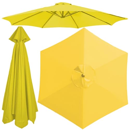 Parasol de rechange 200/270/300 cm toile imperméable pour structure 6 ou 8 baleines