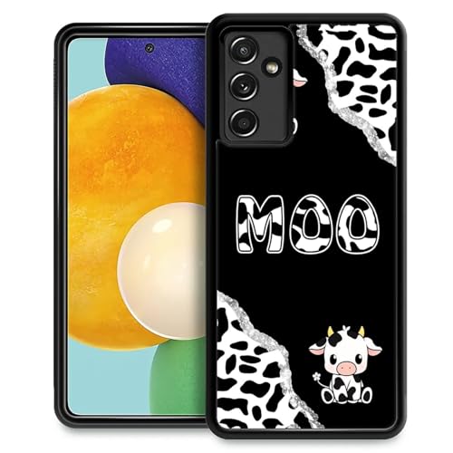 yicomon Compatible with Samsung Galaxy A14 5G Case, Black and White Cow Pattern Print Phone Case Durable Fashion Funny Liquid Silicone Case Soft Anti-Scratch Shockproof Protective Cover