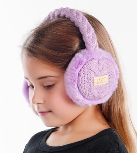 Funky Junque Winter Ear Muffs for Kids Girl Boy Fuzzy Cozy Warm Earmuffs Adjustable Cold Weather Ear Warmer Ages 4-122
