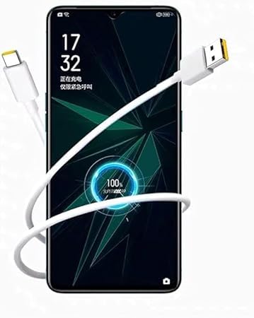 Image of 80w Supervooc USB Type C Charging Data Cable for Realme 12 pro plus /11 pro plus /11 /10 /9 Pro /Narzo 70 /60 Pro /60 /50 /50 pro /30 /GT Neo Support 65W Superdart and 33W Dart Also Quick Charge, White (AA79)