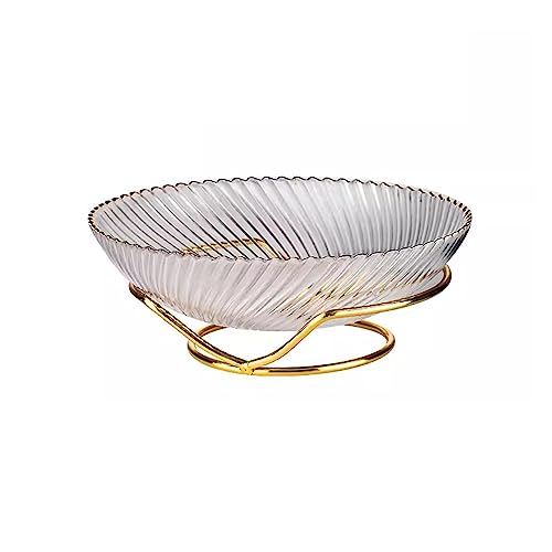Assiette de fruits en verre durable pour organiser les tables basses encombrées