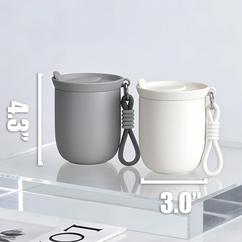 Taza de café aislada 8oz con correa, inoxidable negra miniatura 7