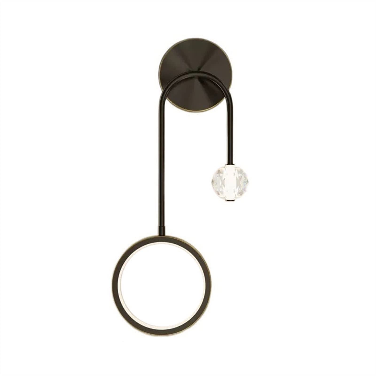 HXYSXHJUO Indoor Wall Lamp Modern Luxurious Copper Living Room Background Bedroom Bedside Lighting Sconce (Black-Left)