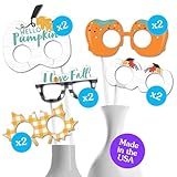 Big Dot of Happiness Pumpkin Glasses and Masks - Fall and Thanksgiving Photo Booth Props - Pumpkin Patch - 10 Count