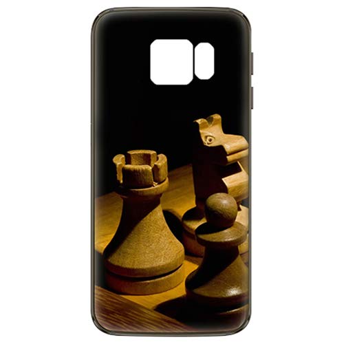Compatible with Samsung Galaxy S6 Edge Plus Chess Board Design Case - Black/Brown