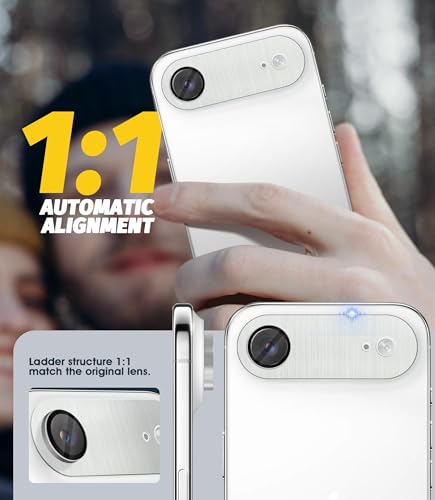 Image of PreCure (2 Pack) Camera Lens Protector Compatible with iPhone 17 Air, Premium Brushed Aluminum Alloy Frame + Tempered Glass, Precise Camera Cutouts, Anti-Scratch, Ultra HD Clarity - Silver