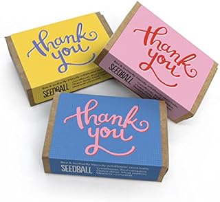 SEEDBALL Thank You Seed Bombs  3X Seed Boxes with 6 Wildflower Seed Balls Per Box | British Wildflower Seeds | Eco Friendly Teacher Gifts | Seed Bomb for Bees, Butterflies & Garden Wildlife