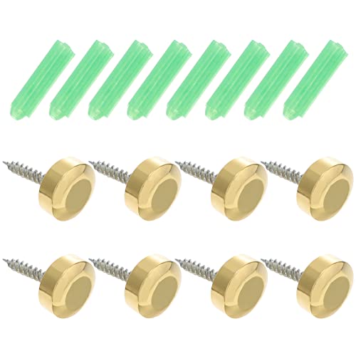 VILLCASE 8 Pack Decorative Screw Covers Brass Mirror Screw Nails Rustproof for Advertising Hardware