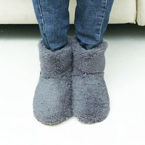 USB Rechargeable Heated Feet Warmers Electric Foot Warmer Soft Winter Warm Heating Booties for Men Women,Washable