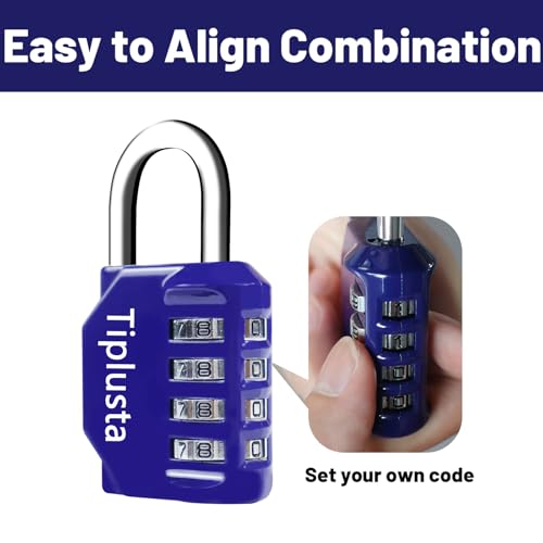 Image of 2 Pack Combination Lock, 4 Digit Resettable Padlock Lock Waterproof for School Gym Locker, Sports Locker, Fence, Toolbox, Gate, Case, Employee Hasp Storage (Blue)