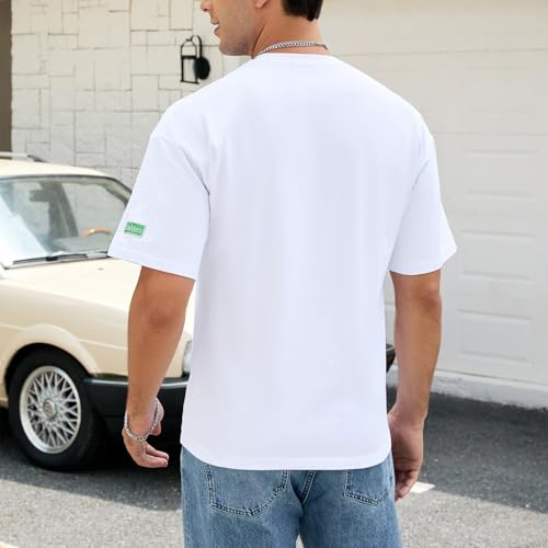 Men's Heavyweight T-Shirt 11 Oz Cotton Crew Neck Tee - Loose Fit Short Sleeve Casual Shirt for Men Classic Plain Solid Tops3