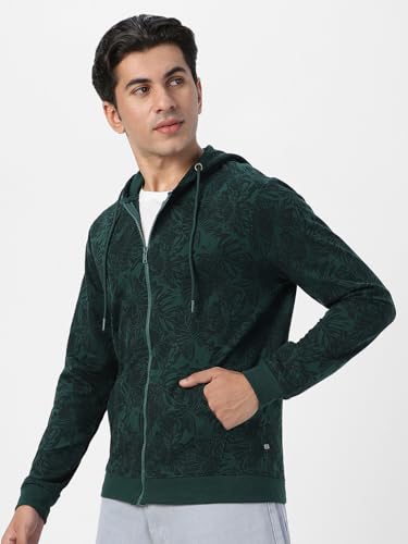 Image of Urbano Fashion Men's Cotton Regular Fit Printed Full Sleeve Casual Hooded Winterwear Sweatshirt