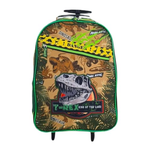 Mochila Escolar Grande com Rodinha Dinossauro Dino Rex