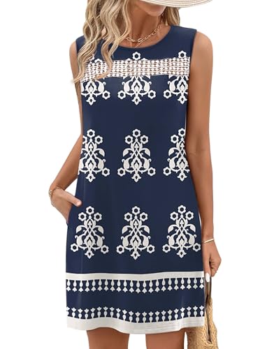 Image of WIHOLL Summer Dresses for Women 2026 Beach Vacation Spring Fashion Clothing Lace Mini Tank Dress with Pockets