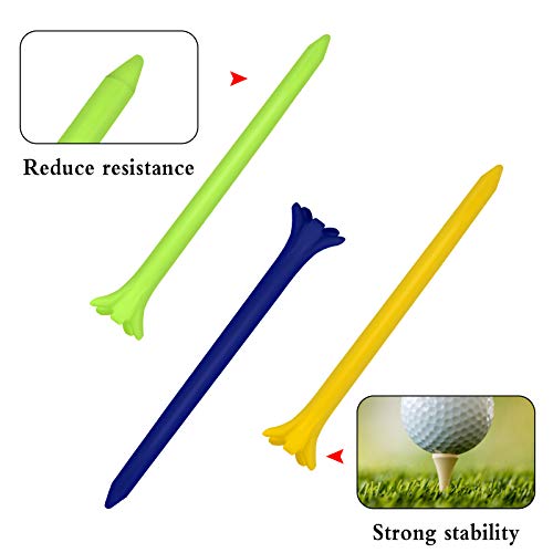 Jubaopen-200PCS-Tees-de-Golf-Cojin-de-Golf-Accesorios-de-Golf-tee-Golf-Tees-Plastico-Tees-de-Golf-Duraderos-tee-de-Golf-de-Plastico-Friccion-Cero-Tees-de-Golf-Profesionales-Irrompible70mm-7Colores