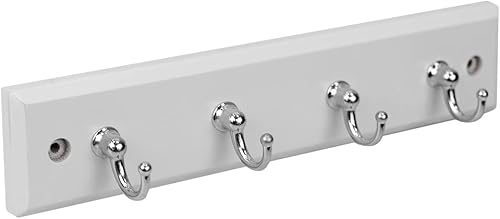 Home Basics Soporte para llaves de pared con 4 ganchos para entrada, cocina, dormitorio, organiza llaves de automóvil, llaves de casa, accesorios