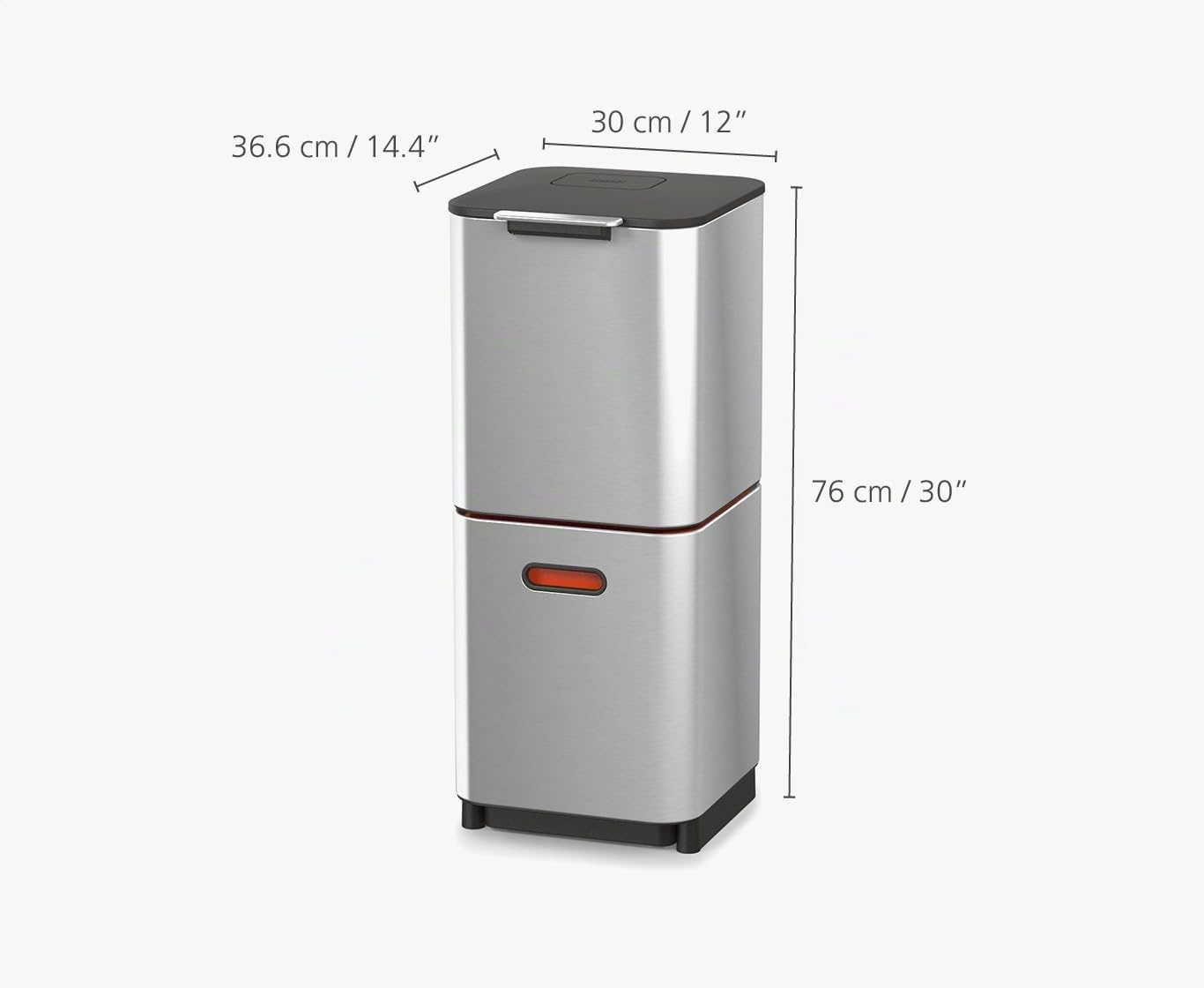 Joseph Joseph Totem Compact - Unidad de Separación de Residuos y Reciclaje con una Capacidad de 40 litros - Acero inoxidable