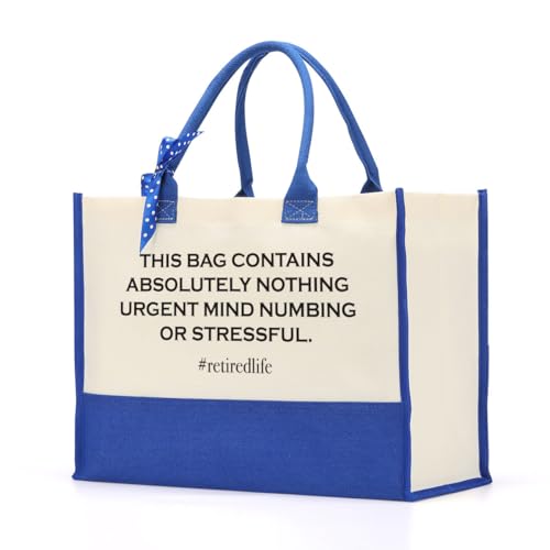 Image of FORBIDDEN PAPER Retirement Gifts for Women Retirement Decorations Travel Gift Lake House Gifts BeachTote Bag