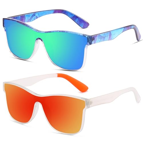 Image of DUBERY Fashion Polarized Sunglasses for Women Men 100% UV Protection Trendy Siamese Lens Shades D8030