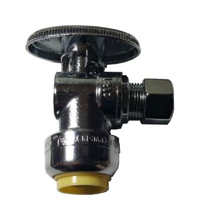 10 PEZZI XFITTING 1/2" PUSH FIT X 3/8" Valvola di arresto ad angolo 1/4-TURN con manico in metallo certificato NSF ANSI61 - senza piombo