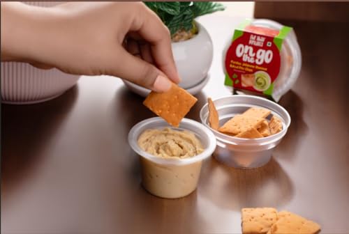 Image of The Khao Project On The Go Hummus Snack Pack| Parsley Jalapeno Hummus and Baked Pita Chips Combo (180 gms)| healthy snacks for kids|Travel Friendly| Protein Rich|Preservative Free|Vegan|Tasty Snack