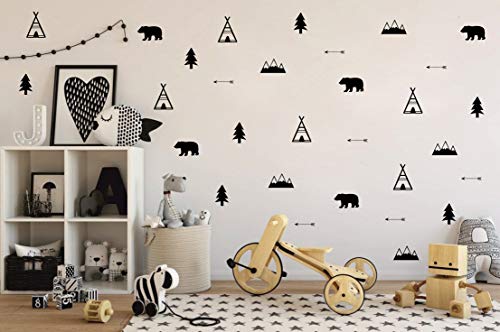 Vinilo decorativo para pared Osos y Montañas miniatura 3