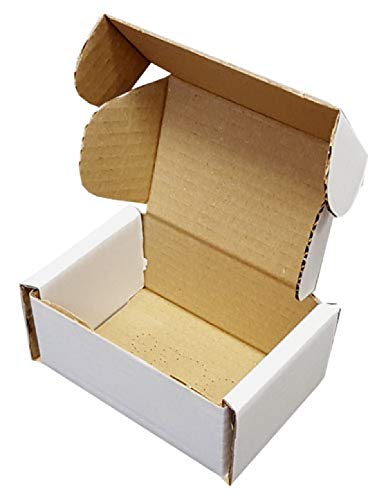 4" x 3" x 2" White Die Cut Folding Lid Postal Cardboard Boxes Small Mailing Shipping Cartons Qty 50