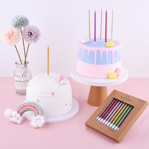 Image of PHD CAKE 36-Count Pearl White Long Thin Birthday Candles, Cake Candles, Birthday Parties, Wedding Decorations, Party Candles