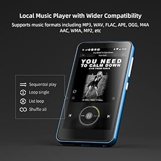 MP3 Player with Bluetooth and WiFi,MP3 Player with Spotify,Spotify Kids,Audible,Pandora,Amazon Music,4" Music Player MP4 Up to 1TB(80GB,Blue_White)