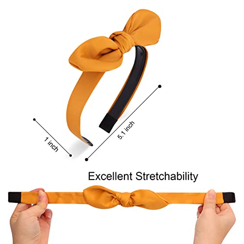 Jaciya Bow Headbands For Women Non Slip Fashion Knotted Thin Headband With Bow Cute Top Knot Hair Bands For Women Girls One Size #TOP4
