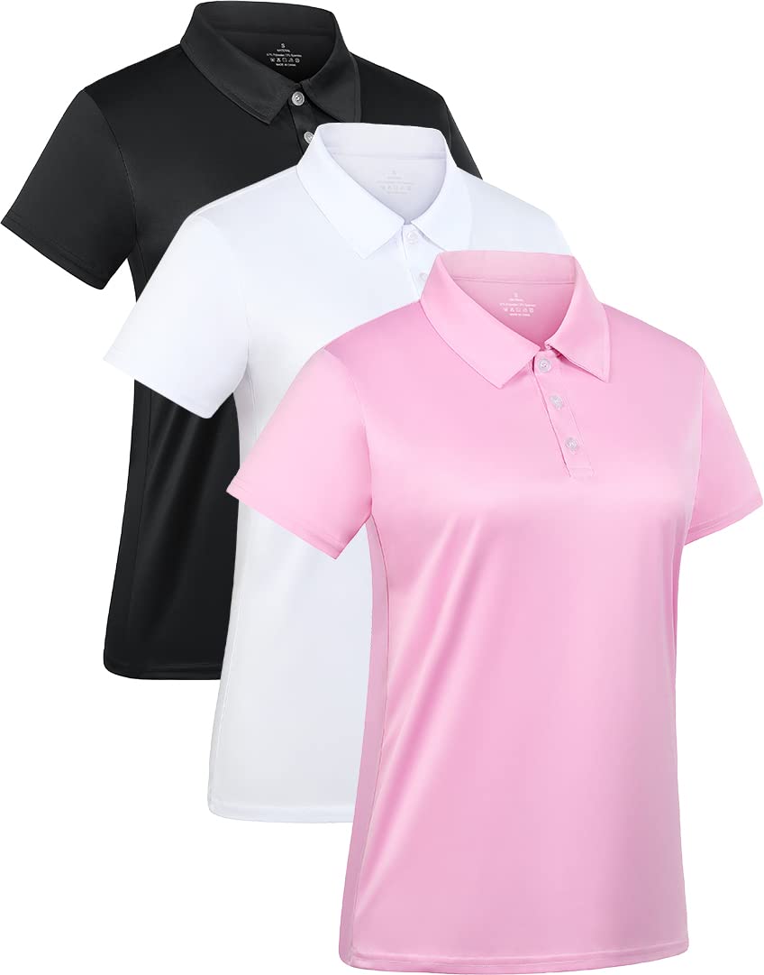 3-Pack Women's Short-Sleeve Sport Polo Shirts