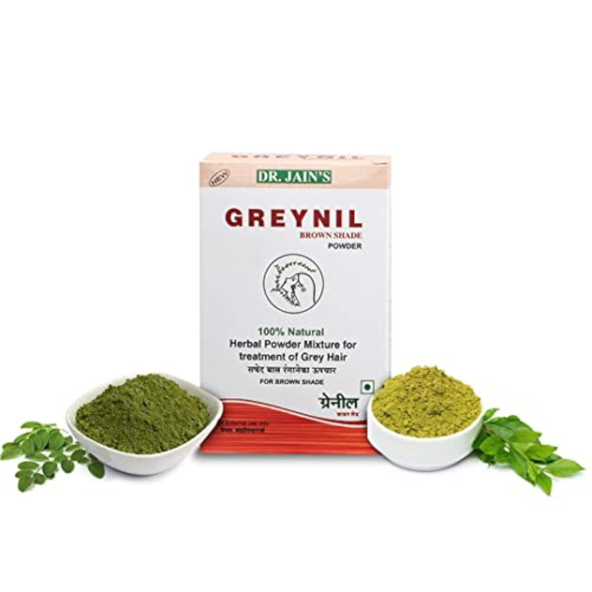 DR. JAIN'S GREYNIL Herbal Hair Color, Brown Shade Powder