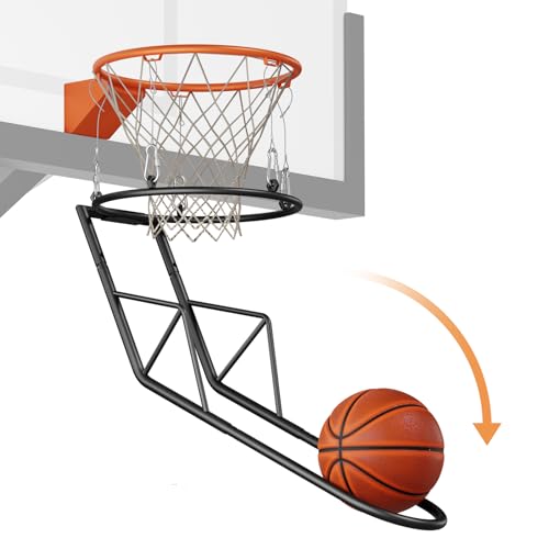 dexirona Basketball Return Attachment, Sturdy Metal Basketball Hoop Rebounder Attachment for Outdoor and Indoor Use, Basketball Hoop Accessories Ball Return, Great for Solo Play and Practice(BA01)