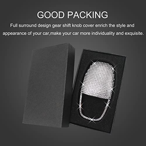 SENSHINE Gear Shift Knob Head Cover Bling Trim for Dodge Charger Challenger Accessories 2015-2023 2024 Durango 2016-2024 2025 ABS Interior Shell Insert Decoration Protector Gear Shifter Cover (White)