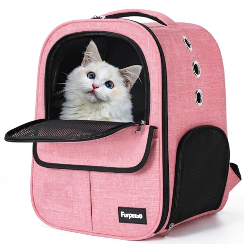 Furpezoo Cat Carrier Backpack,Pet Backpacks for Cats and Dogs, Foldable Portable Cat Bag with Breathable Mesh, Cog Backpack with Wide Comfortable Shoulder Straps and Handle, Holds Pets up to 6 kg