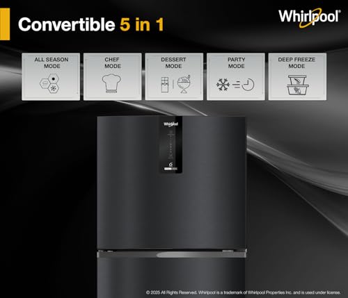 Image of Whirlpool 235 L 3 Star Frost-free inverter Double Door Refrigerator (IF INV 278 LUNAR BLACK(3S) CONV-Y, 2026 Model)