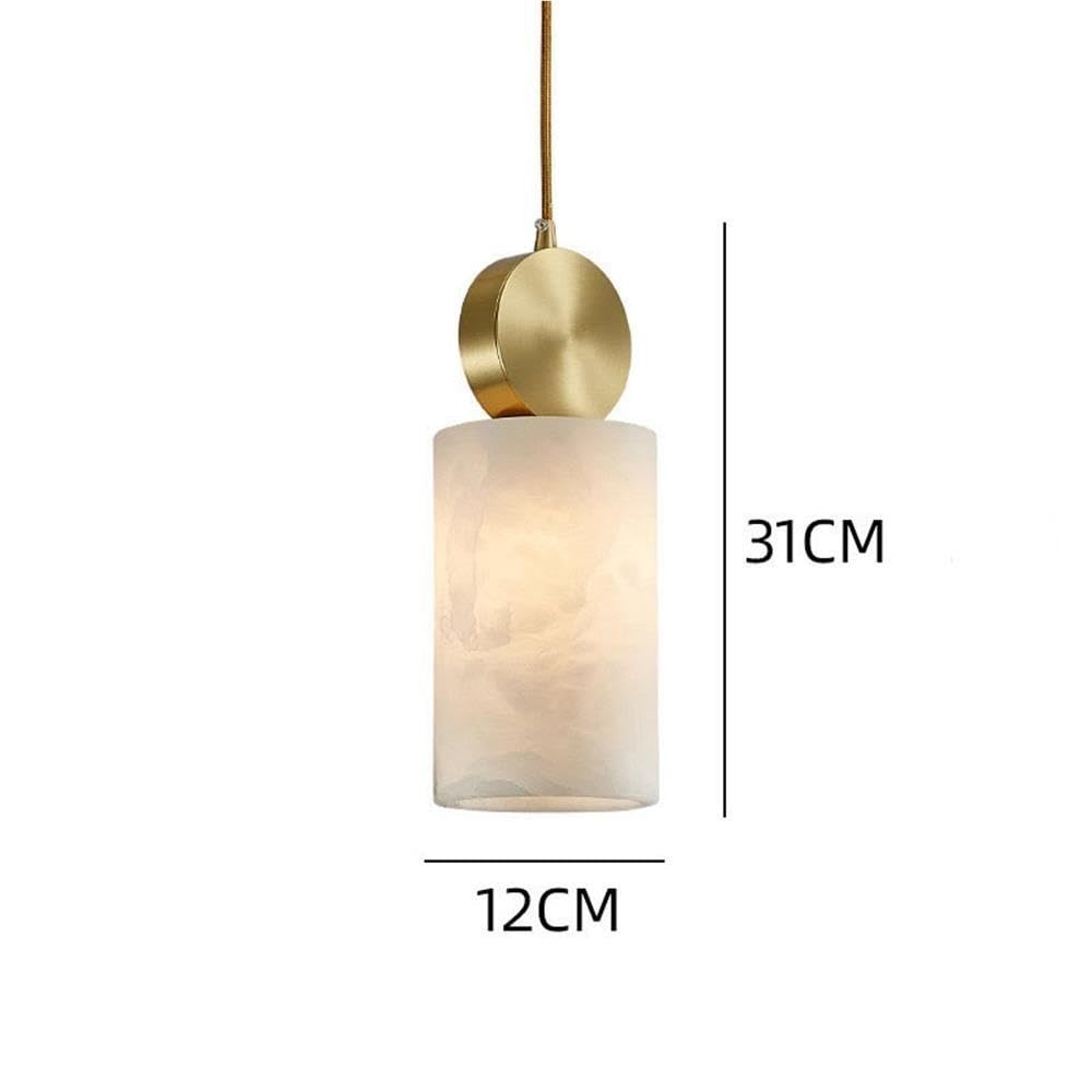 Lustre cylindre moderne marbre naturel nordique Suspension luminaire