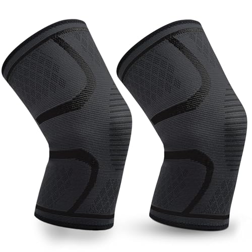 FDTY Knee Brace 2 Pack Knee Compression Sleeve Support for Men & Women Weightlifting Gym Workout Hiking Sports (XX-Large)