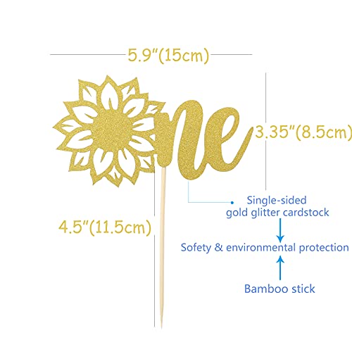 Gold Glitter One Cake Topper - Happy 1St Birthday Anniversary Cake Decoration, First Birthday Party Smash Cake Topper, Photo Booth Props #TOP2