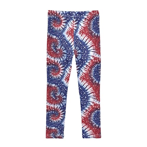 Girls' Athletic Leggings Ankle Length Yoga Dance Pants Kids Teen 4T Flag Tie Dye2