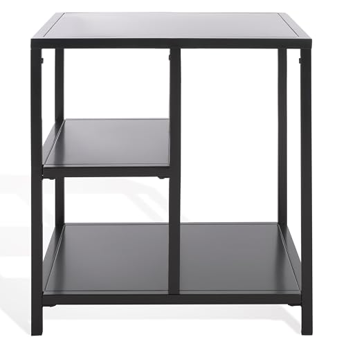 SAFAVIEH Couture Collection - Hodge Black Iron Accent Table, 3-Shelf Open Storage Side Table, Minimalist Modern Design (SFV9557A)