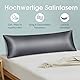 Fittia Satin Kissenbezug Premium Kopfkissenbezug Kissenhülle Haar- und Hautpflege Seidig mit Reißverschluss, 1 Stück, Dunkelgrau, 40x145cm