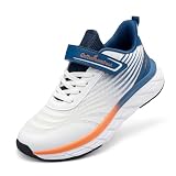 OrthoComfoot Children Orthotic Sneakers, Arch Support Shoes for Flat Feet & Posture Correction, Lightweight Running Tennis Shoes, White Blue, Little Kid 3.5