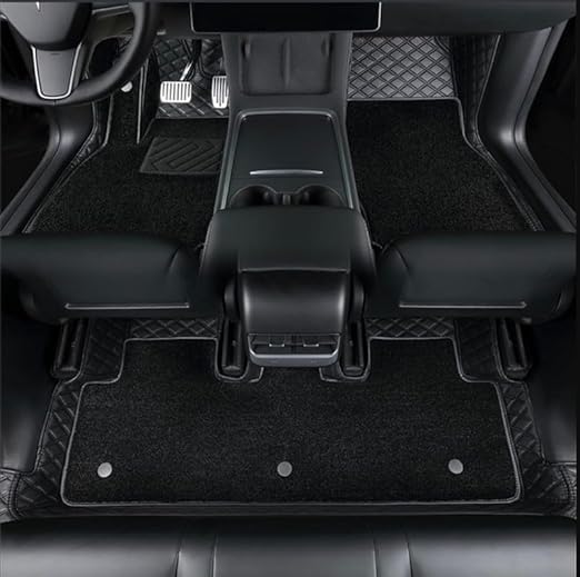 Image of Obsidian | 7D Premium Diamond Car Foot Mat with Luxurious & Elegant Look | 100% Waterproof and Dust Proof | Custom Fitted Car Floor Tray Mat for Kiger 2025 Manual - Black Silver