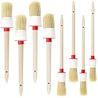 KAIYAYA 8 Stück Borstenpinsel Set Pinsel Rund 20mm/25mm/30mm/35mm, Naturholz Rundpinsel Set Professionelles Wachspinsel Lackpinsel, Lackierpinsel Ringpinsel für Wänden und Möbeln