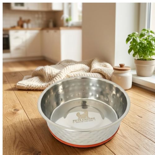 Image of Pets Empire 1600ml Stainless Steel Dog & Cat Food Water Bowl with Anti-Skid Base
