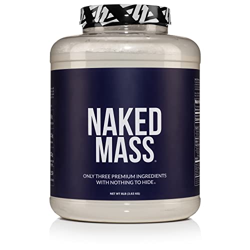 Naked Mass – Natural Weight Gainer Protein Powder – 8 LB Bulk, GMO Free, Gluten Free & Soy Free. No Artificial Ingredients – 1,250 Calories per Serving